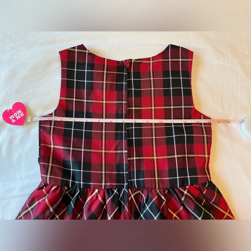 The Children’s Place Girls Plaid Satin Tiered Fit & Flare Party Dress Sz 10 NWT